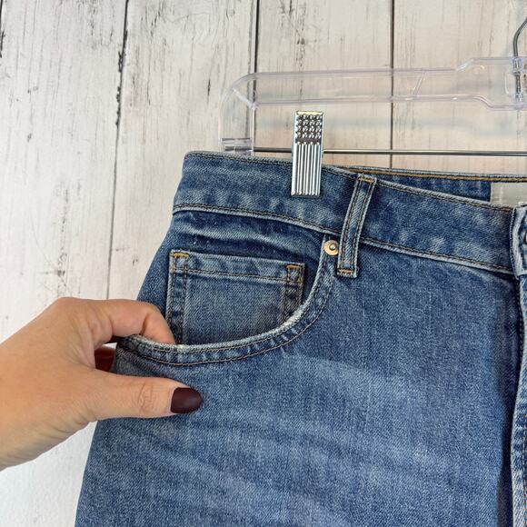 Everlane Medium Blue The Curvy Cheeky Jean Raw Hem Straight Leg Size 29 Regular - Picture 3 of 15